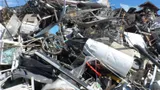 Heap of mixed scrap metal at a recycling yard